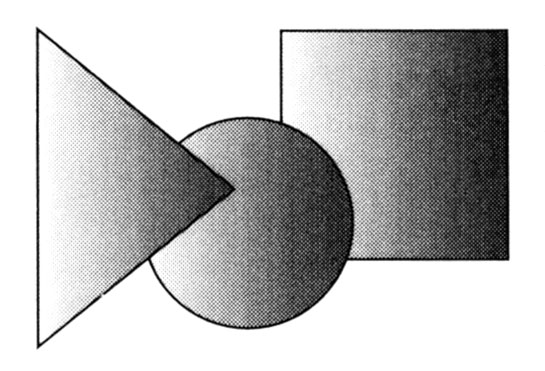 One object cuts in front of another, making it look closer