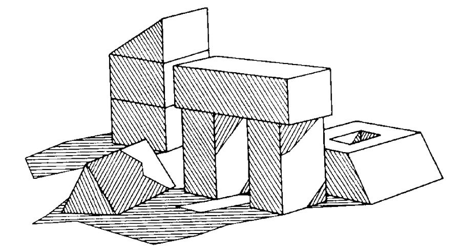 a computer depiction of blocks on a table
