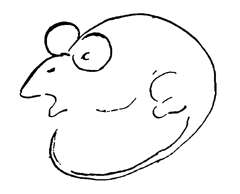 An ambiguous cartoon looking like either a face or a rat